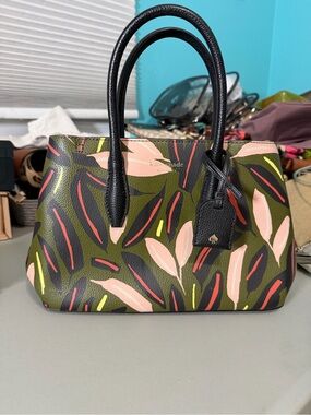 Kate Spade Green Floral Print Small Satchel
